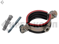 Трубный хомут в упаковке  1 М8, шпилька 8х80/гайка М8/дюбель 10*50 (1уп.)