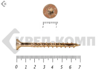 Саморезы Конструкционные, потай Torx, желтый цинк  6.0х 70 мм ПРОФИ HIMTEX (20 шт)