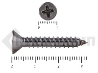 Саморез потай нержавейка PH DIN 7982 А2, универсал 5,5х32 (500 шт.)