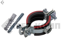 Трубный хомут в упаковке  1/2 М8, шпилька 8х80/гайка М8/ дюбель 10*50 (1уп.)