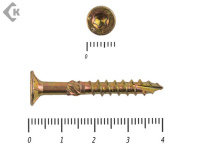 Саморезы Конструкционные, потай Torx, желтый цинк  4.0х 40 мм ПРОФИ HIMTEX (500 шт)