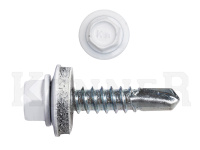 Саморез кровельный 5,5х25 RAL9003, белый сигнальный Kn KENNER (250шт) Фасовка