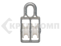 Блок двойной цинк, шкив пластиковый 30 мм /8/ Фасовка (5шт)