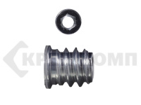 Футорка/втулка мебельная резьбовая с потайным фланцем 6х10х12 БЦ МОСКРЕП (100шт)