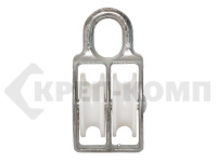 Блок двойной цинк, шкив пластиковый 40 мм /9/ (125шт)