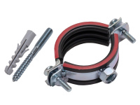 Трубный хомут в упаковке 1 3 /4 М8, шпилька 8х80/гайка М8/дюбель 10*50 (1уп.) 