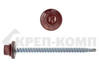 Саморез кровельный 4,8х70 RAL3009, оксидно-красный К КРЕП-КОМП (100шт) Фасовка