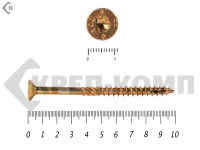 Саморезы Конструкционные, потай Torx, желтый цинк  6.0х100 мм ПРОФИ HIMTEX (10 шт)