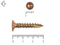 Саморезы Конструкционные, потай Torx, желтый цинк  4.0х 30 мм ПРОФИ HIMTEX (500 шт)