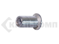 Заклепка резьбовая, алюминиевая М6 L15,0 цилиндрический бортик, МОСКРЕП (100 шт.)