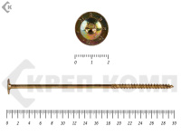 Саморезы с прессшайбой Torx, по дереву, желтый цинк  8.0х300 мм ПРОФИ HIMTEX (50 шт)