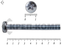 Винт полуцилиндрическая головка,цинк DIN7985 6х 90 (10шт)
