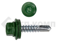 Саморез кровельный 5,5х25 RAL6002, зелёный К КРЕП-КОМП (250шт) Фасовка