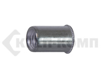 Заклепка резьбовая, алюминиевая М6 L15,5 цилиндрический бортик, гладкая МОСКРЕП (100 шт.)