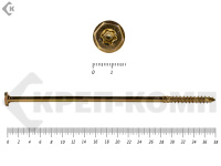 Саморезы по дереву желтые, шестигранные Torx 10х380 мм (50 шт)