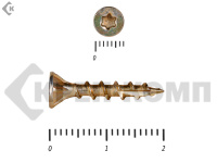 Саморезы Конструкционные, потай Torx, желтый цинк  4.0х 20 мм (50 шт) 
