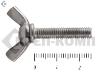 Винт-барашек, американский тип НЕРЖАВЕЙКА DIN 316 А2 6х25 (50 шт)