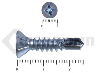 Саморез потай, цинк 5.5 x 25 сверло, DIN 7504P, (5000шт)