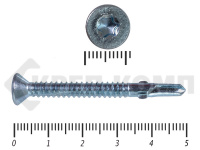 Саморезы Конструкционные, потай Torx, цинк с нарез. ушками на наконечнике 5.5х50 HIMTEX (200 шт)