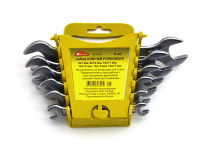 Набор ключей гаечных рожковых, 6 предметов: 6х7, 8х10, 10х11, 12х13, 14х15, 16х17 мм 