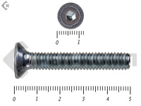 Винт потайной с внутр. шестигр., полная резьба, цинк DIN 7991 6х 50 пр.8.8 Фасовка МОСКРЕП(200шт)