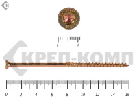 Саморезы Конструкционные, потай Torx, желтый цинк  6.0х160 мм (10 шт) 
