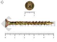 Саморезы Конструкционные, потай Torx, желтый цинк  5.0х 50 мм (200 шт) 