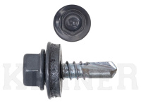 Саморез кровельный 5,5х19 RAL7024, серый графит Kn KENNER (300шт) Фасовка