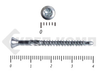 Саморезы для паркета и массивной доски со сверлом (CFB) 3,2х40 мм (500 шт) Белый цинк