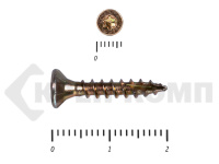 Саморезы Конструкционные, потай Torx, желтый цинк  3.5х 20 мм (1000 шт) 