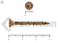 Саморезы Конструкционные, потай Torx, желтый цинк  4.0х 30 мм (500 шт) 