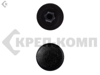 Заглушка под конфирмат Черная, шестигранник (1000шт)