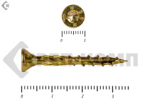 Саморезы Конструкционные, потай Torx, желтый цинк  5.0х 35 мм (200 шт) 