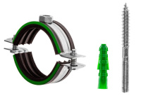 Трубный хомут в упаковке 2 М8, шпилька 8х60/гайка М8/дюбель 10*50, Mayer (1уп.)