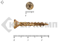 Саморезы Конструкционные, потай Torx, желтый цинк  4.0х 25 мм (500 шт) 