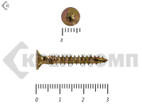 Саморезы Конструкционные, потай Torx, желтый цинк  3.0х 30 мм ПРОФИ HIMTEX (500 шт)