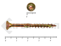 Саморезы Конструкционные, потай Torx, желтый цинк  4.5х 45 мм КРЕП-КОМП (200 шт)