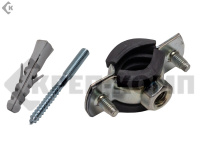 Трубный хомут в упаковке  3/8 М8, шпилька 8х80/гайка М8/дюбель 10*50 (1уп.) 