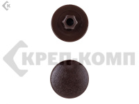 Заглушка под конфирмат Темно-коричневая, шестигранник (1000шт)