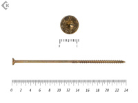 Саморезы Конструкционные, потай Torx, желтый цинк  6.0х240 мм ПРОФИ HIMTEX (100 шт)