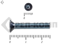 Винт потайной с внутр. шестигр., полная резьба, цинк DIN 7991 3х25 пр.8.8 МОСКРЕП (50шт) 