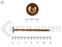 Саморезы с прессшайбой Torx, по дереву, желтый цинк  8.0х120 мм ПРОФИ HIMTEX (50 шт)