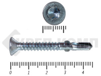 Саморезы Конструкционные, потай Torx, цинк с нарез. ушками на наконечнике 5.5х45 HIMTEX (200 шт)