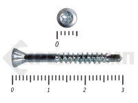 Саморезы для паркета и массивной доски со сверлом (CFB) 3,2х30 мм без обр.резьбы(500 шт)Белтый цинк