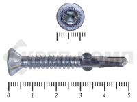 Саморезы Конструкционные, потай Torx, цинк с нарез. ушками на наконечнике 6.3х50 (100 шт)