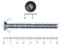 Винт потайной с внутр. шестигр., полная резьба, цинк DIN 7991 8х80 пр.8.8 Фасовка МОСКРЕП(50шт) 