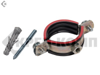 Трубный хомут в упаковке  3/4 М8, шпилька 8х80/гайка М8/дюбель 10*50 (1уп.)