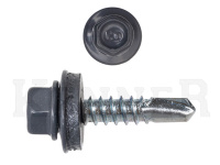 Саморез кровельный 5,5х25 RAL7024, серый графит Kn KENNER (250шт) Фасовка