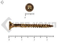 Саморезы Конструкционные, потай Torx, желтый цинк  3.5х 35 мм (50 шт) 