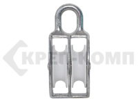 Блок двойной цинк, шкив пластиковый 50 мм /12/ (60шт)